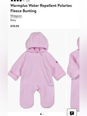 Widgeon Pink Water-Repellent Polartec Fleece Bunting